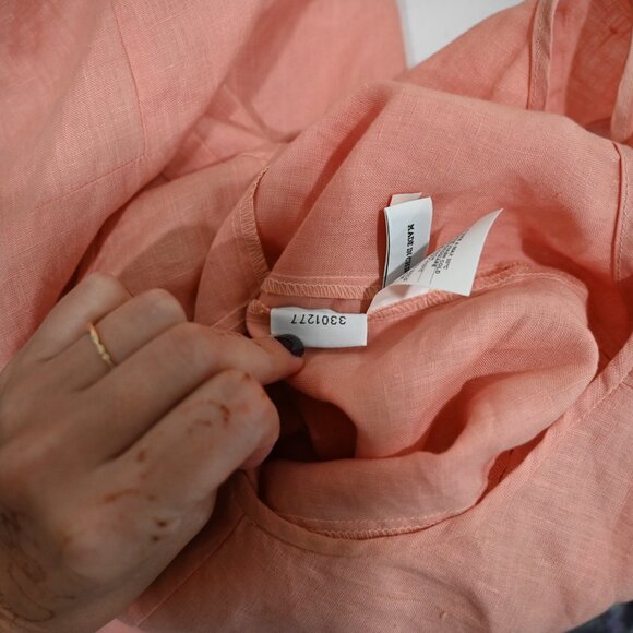 Aspesi Medium 100% Linen Peach Summer Shift Dress - Picture 9 of 9